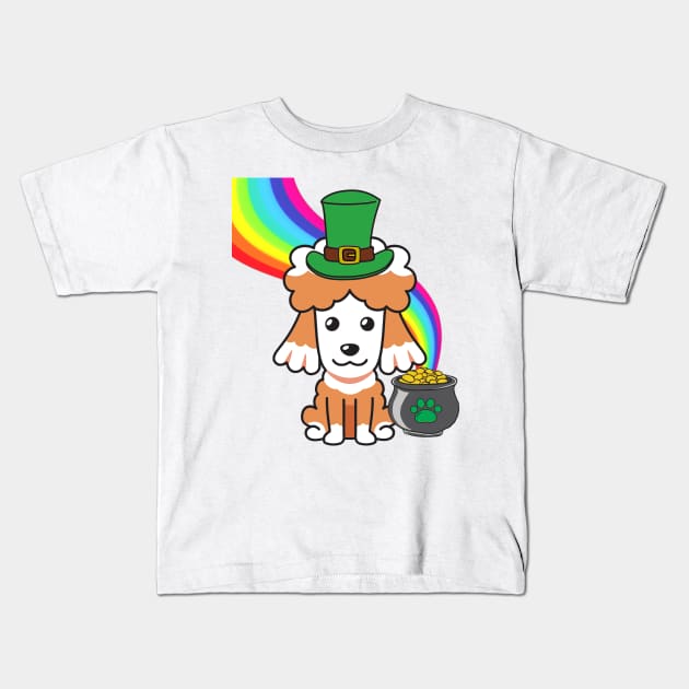 Funny poodle celebrates st patricks day Kids T-Shirt by Pet Station